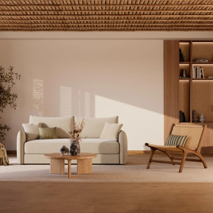 Fauteuil en bois de teck et tressage vannerie en rotin - Kilka