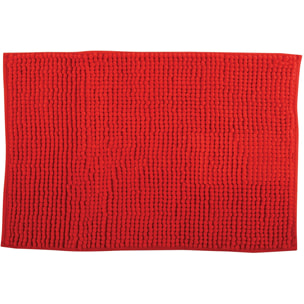 Alfombra de baño MSV "Chenille" de microfibra en color rojo 60 x 90 cm