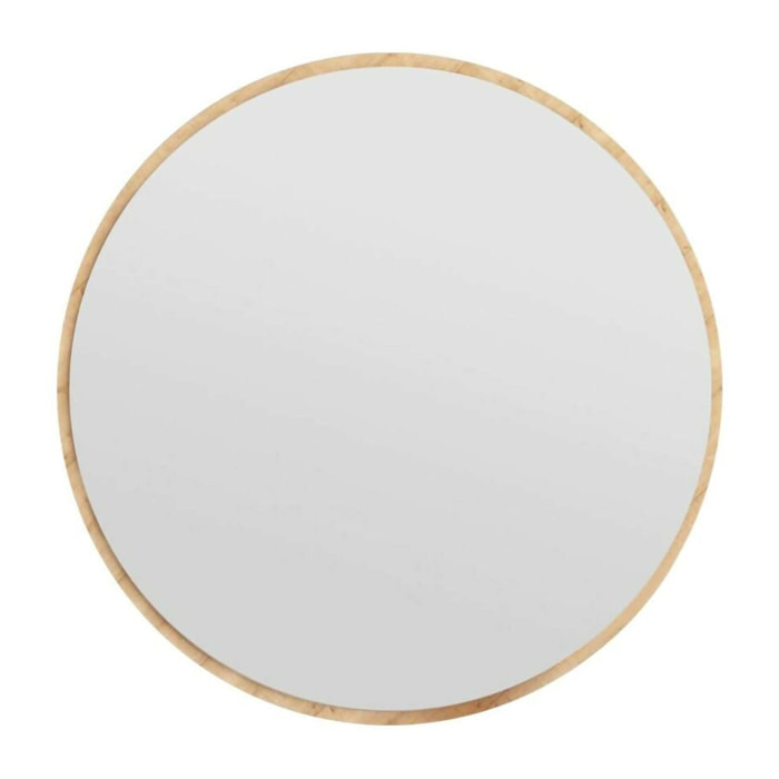 Specchio Adelasia, Specchiera, Articolo d'arredo a muro, Decorazione con specchio, 60x2h60 cm, Rovere