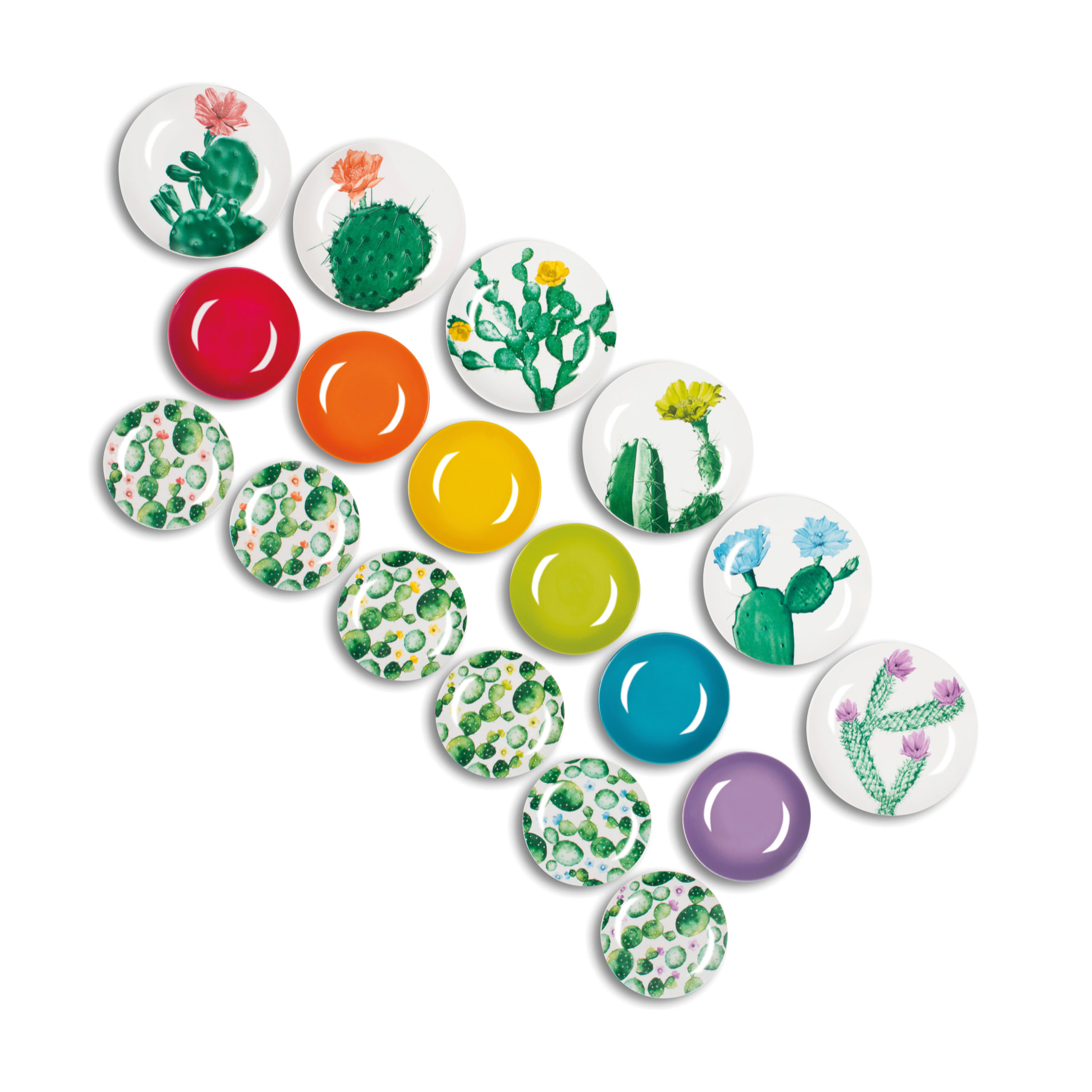 Service de table 18 pièces Excelsa – Color Cactus, Porcelaine Multicolore