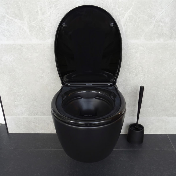 Abattant wc HARRY Noir - Charnière Zinc Spirella