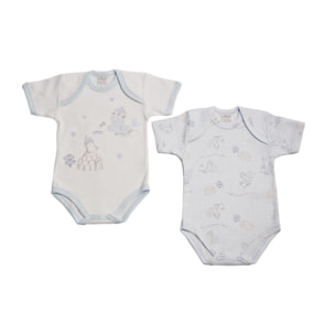 Ellepi Set 2 Body in caldo cotone Scollo Americana Bambino Lui Ellepi Azzurro