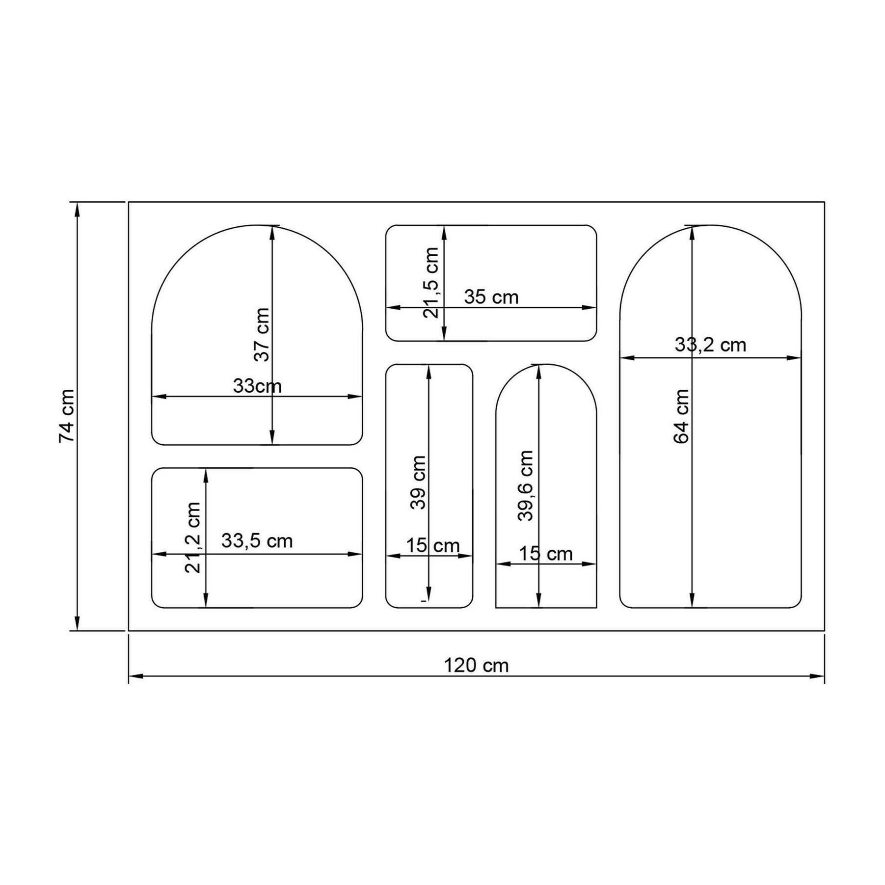 Credenza Dgargiul, Buffet da soggiorno, Madia da salotto, Dispensa da cucina, 120x37h74 cm, Bianco