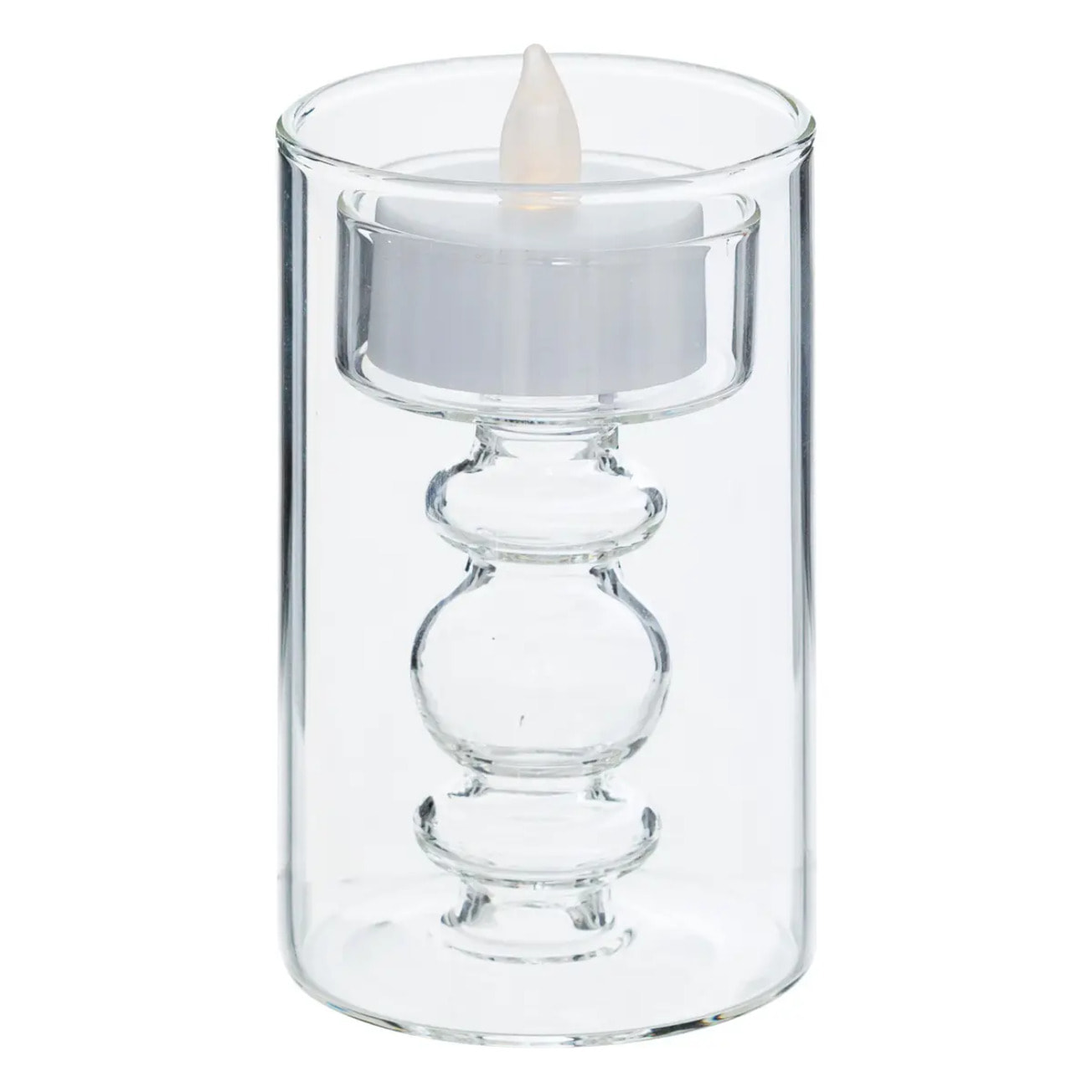 Bougie LED Lena transparent 6x6cm