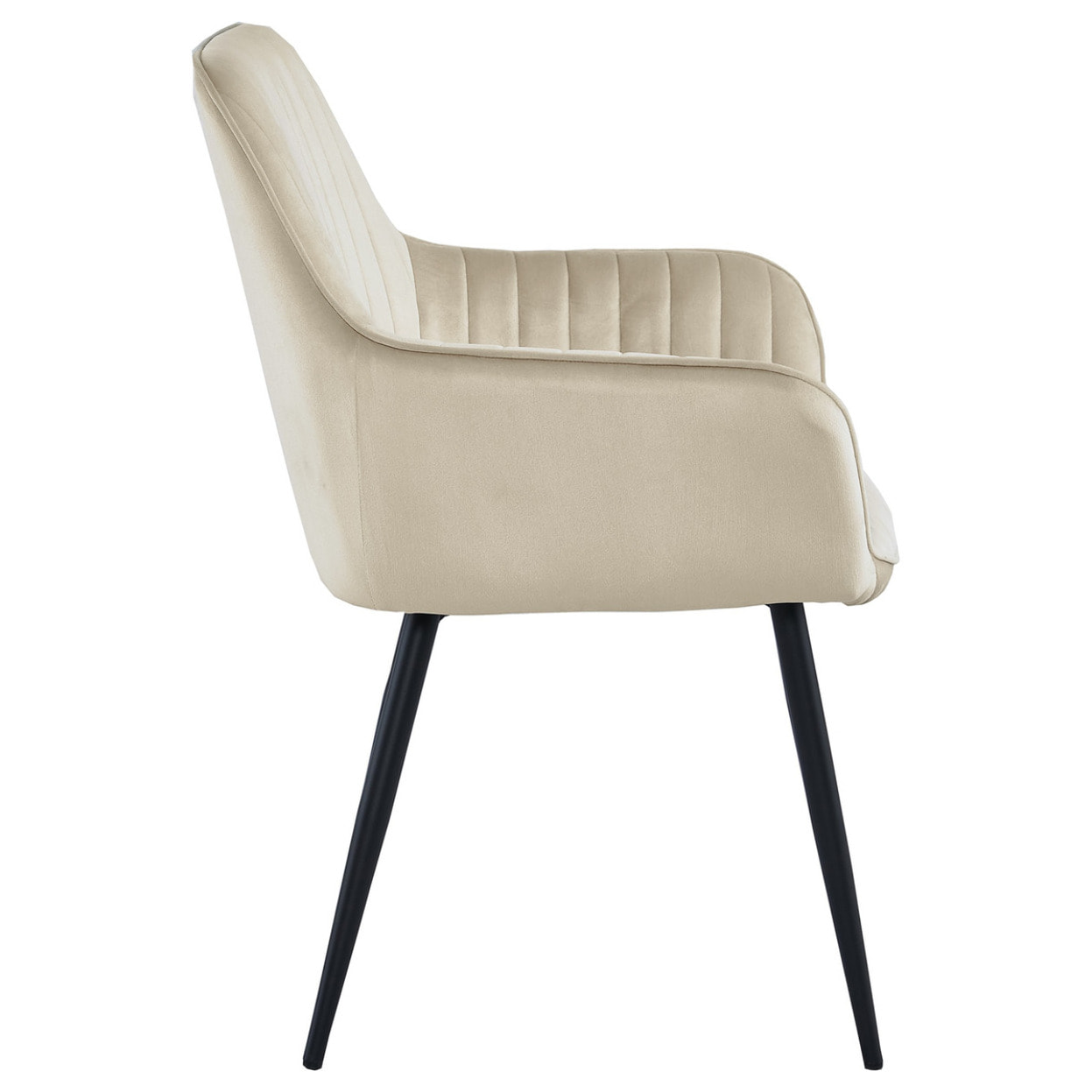 Set di 2 sedie Solden in velluto beige e gambe nere