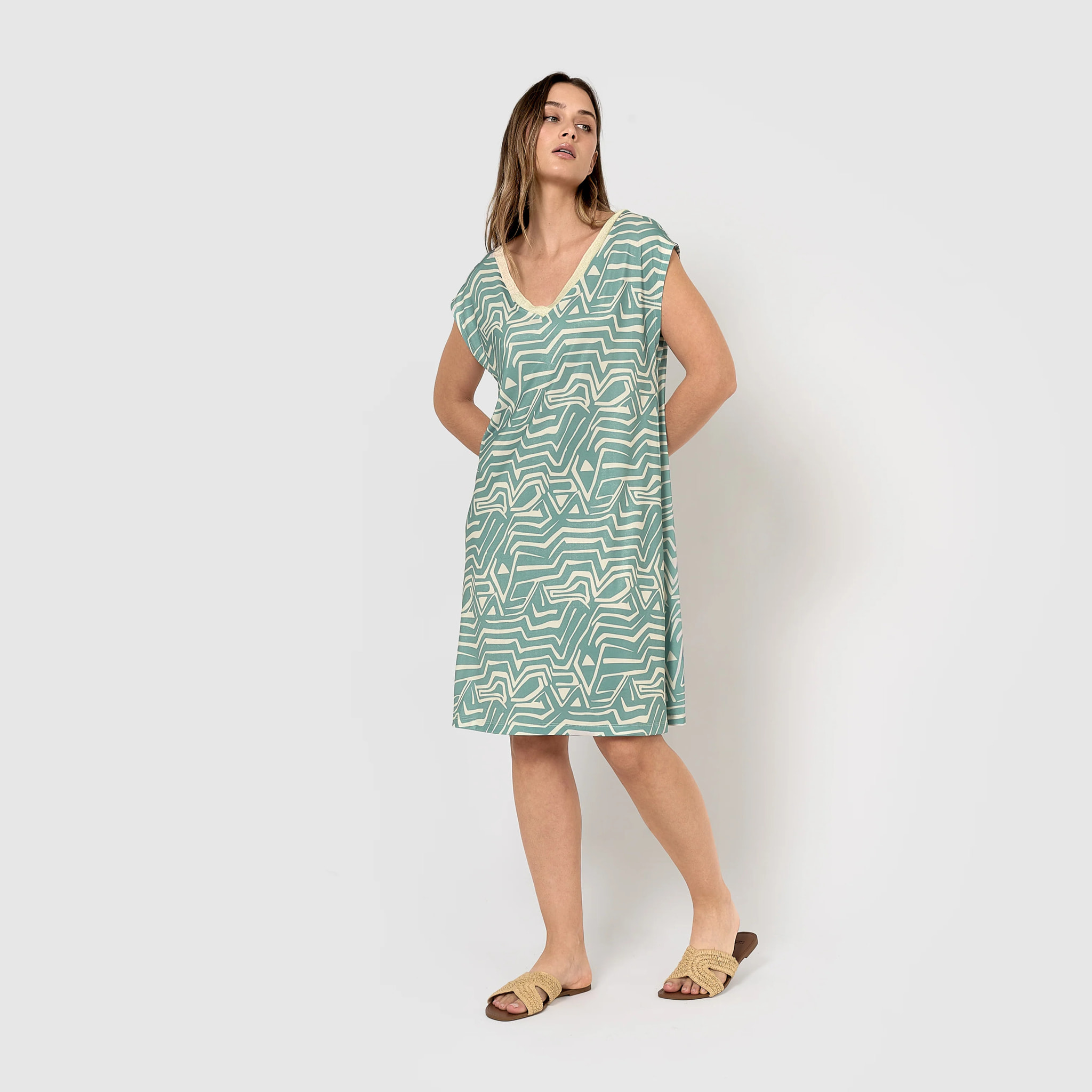 Vestido corto soft guiomar agua marina