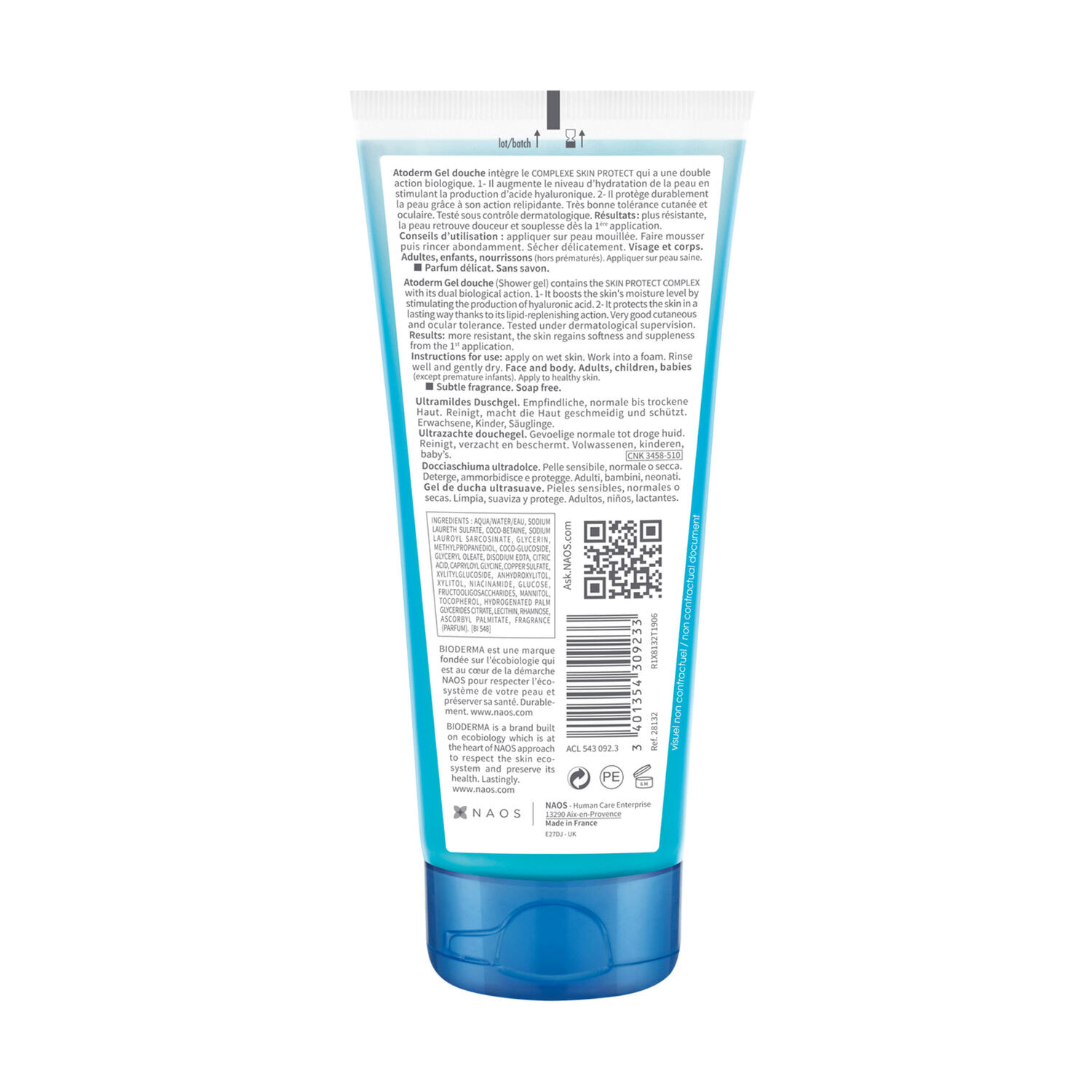 Atoderm Gel Douche - Ultra-Douceur Peaux Sensibles Normales à Sèches