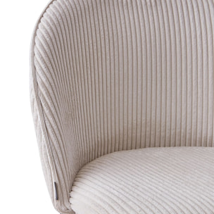 Lot de 2 tabourets de bar en velours côtelé - ALTA