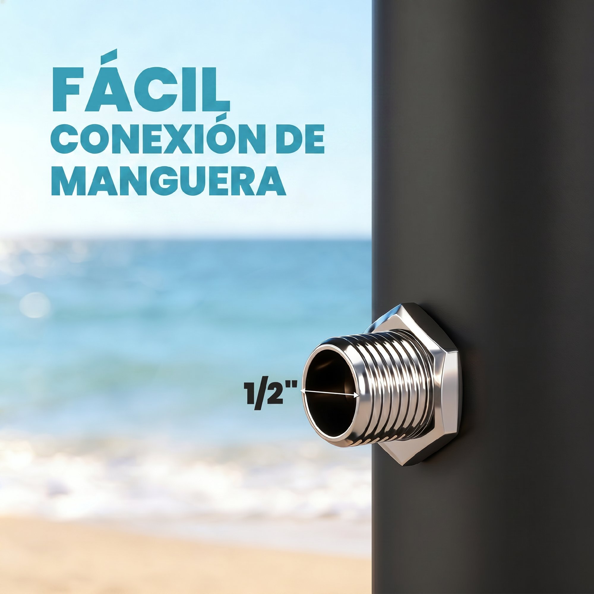 Ducha Solar de Jardín 20L Ducha Solar Exterior con Cabezal Rociador de Mano Grifo Pies Agua Fría y Caliente Máx. 60 °C Protección contra Congelamiento para Piscina Camping 42x11x215 cm Negro
