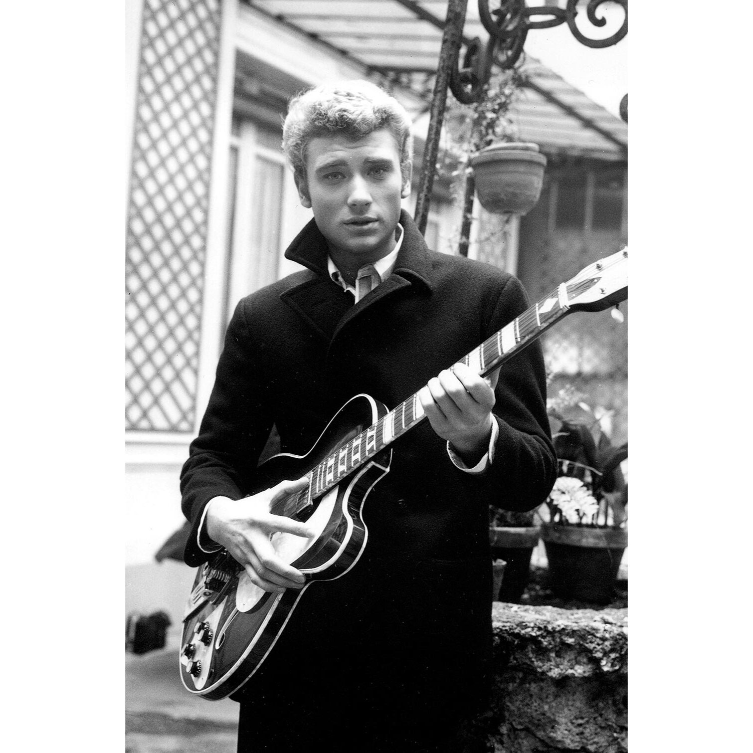 Tableau johnny hallyday et sa guitare en 1963 Tableau alu Dibond