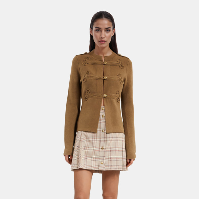 Cardigan en laine style officier