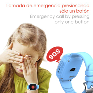 DAM Smartwatch TD31 GPS, LBS, WiFi. Localizador especial para niños. Con cámara, llamada SOS, alarma. 4,1x1,55x5,5 Cm. Color: Azul