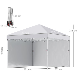 Tonnelle barnum pop-up UV 30+ lestage sac transport inclus blanc