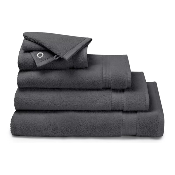 Carre avec oeillet pur coton 550 g/m² uni anthracite Elea carbone