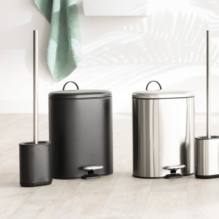 Poubelle Soft close métal 6L Noir Siliflex