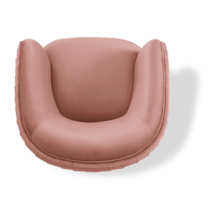 Fauteuil "Cyrille" en velours rose