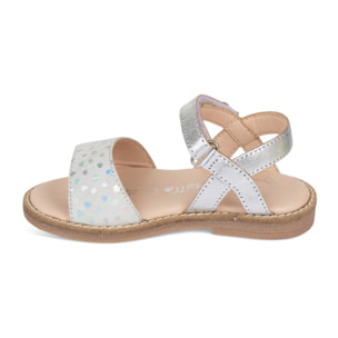 Sandalia Piel  Cabra. Velcro/Corazones