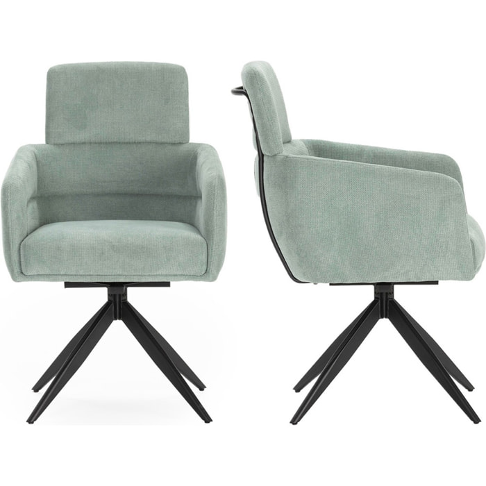 Lot de 2 fauteuils pivotants en tissu - ALVAR