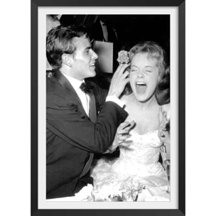 Affiche célébrité Romy Schneider Affiche + cadre en bois - Noir