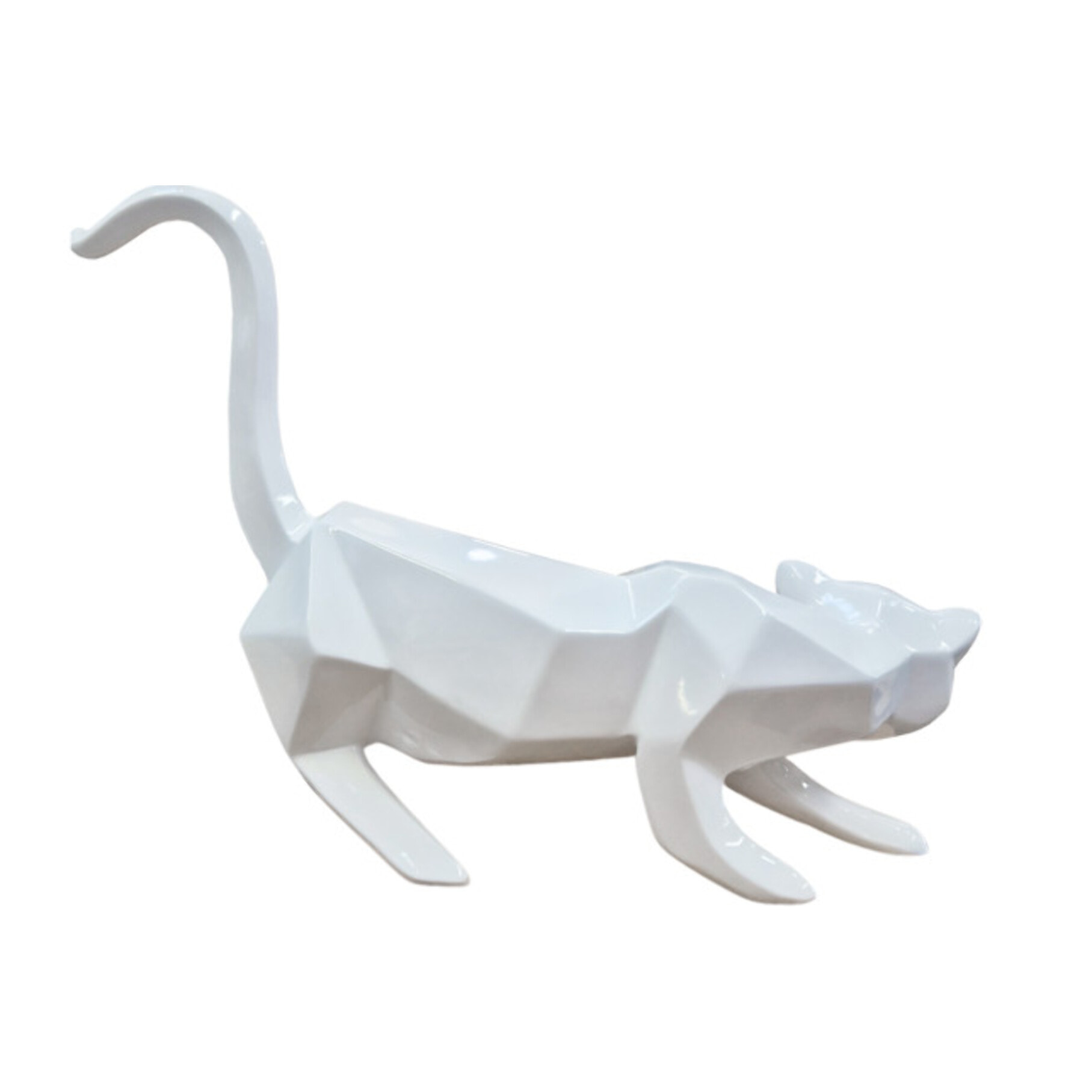Statuette chat style cubique en résine H29cm - KITTY
