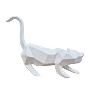 Statuette chat style cubique en résine H29cm - KITTY