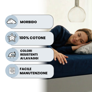 LENZUOLO SOTTO CON ANGOLI MAX COLOR, 100% COTONE MADE IN ITALY - MATRIMONIALE MAXI