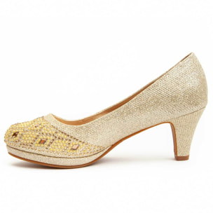 Zapato de tacón - Dorado - Altura: 6 cm