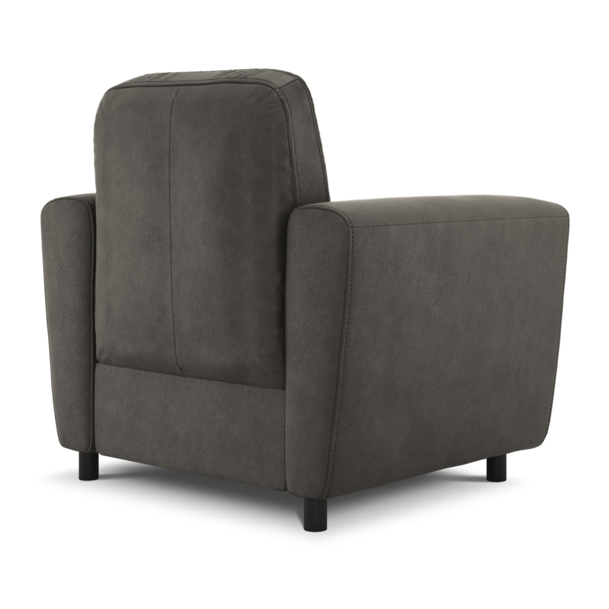 Fauteuil "Audra" en cuir véritable gris foncé