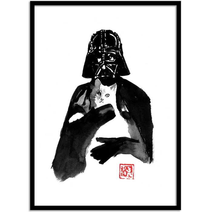 Affiche - Darth Vader and cat - Pechane Sumie