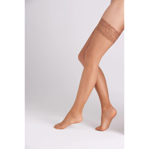 Calze autoreggenti marroni 10 denari