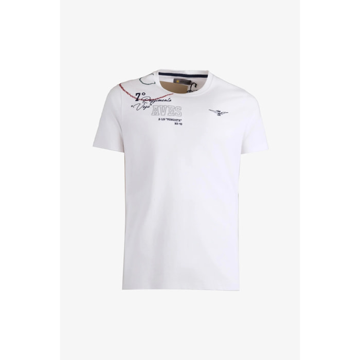 T-shirt Esercito bianca in cotone uomo