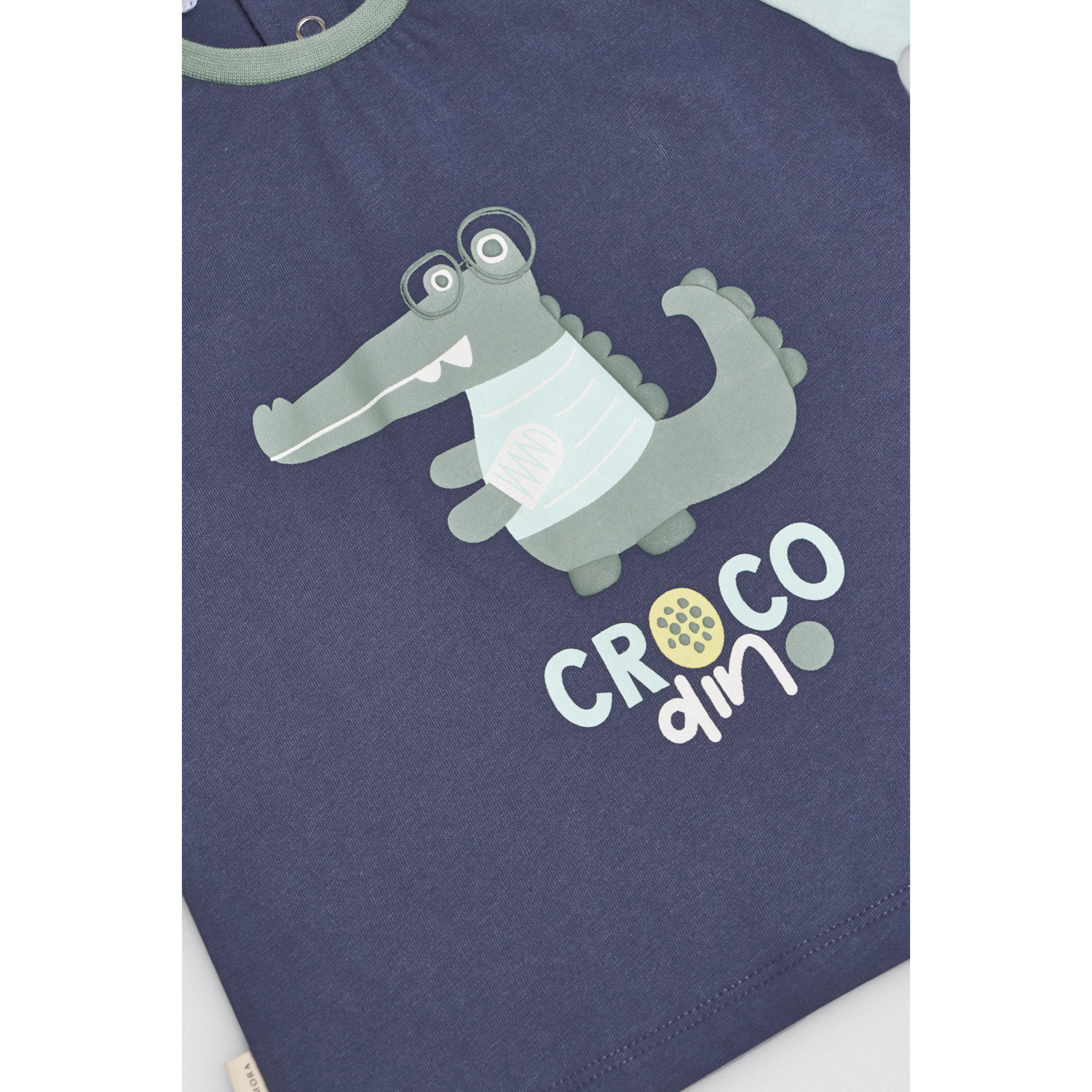 Set per neonati 3 pezzi: maglietta, pantaloncini e bandana Crocodino