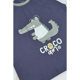 Set per neonati 3 pezzi: maglietta, pantaloncini e bandana Crocodino