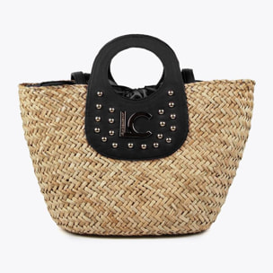 Borsa a cesta grande con borchie