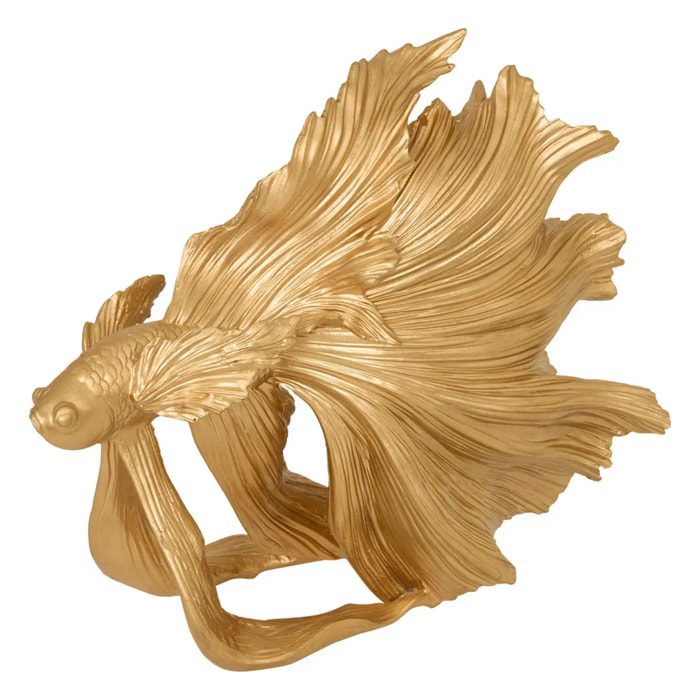 Poisson résine Jil H.22,5cm doré
