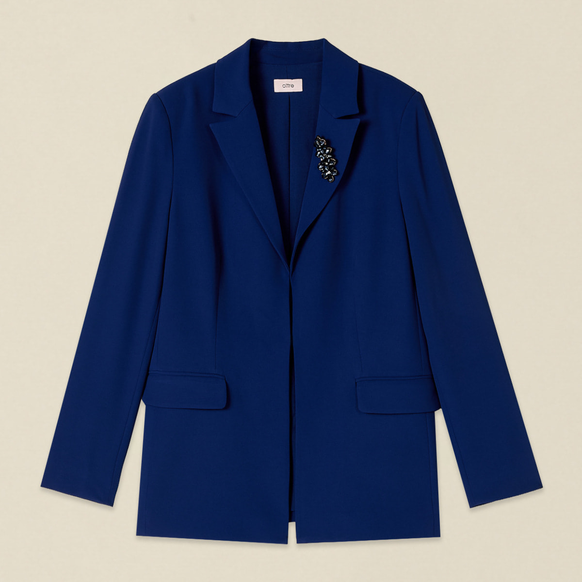Oltre - Blazer con spilla gioiello - Blu