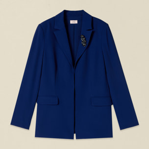 Oltre - Blazer con spilla gioiello - Blu