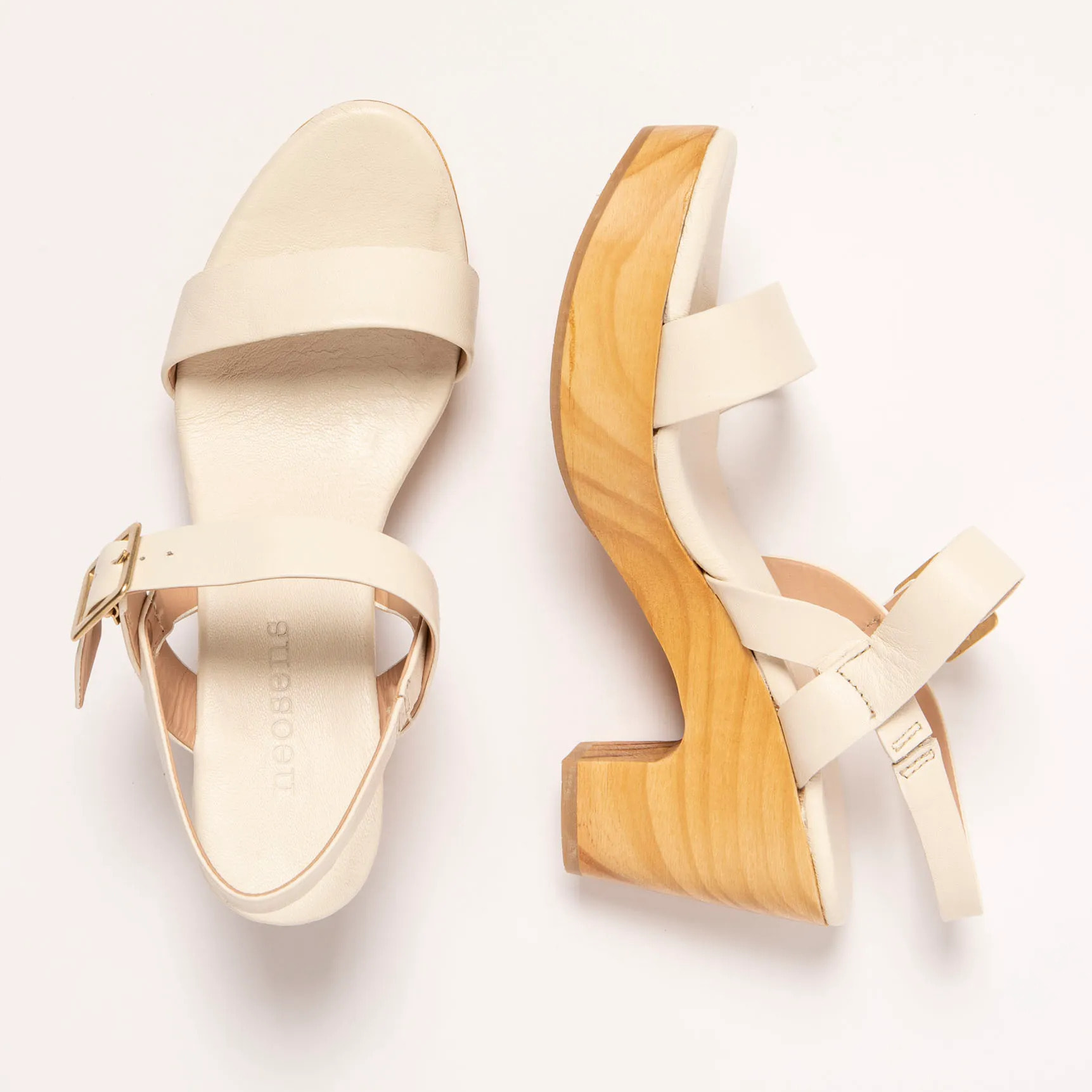 Sandalias con tacón S3272 NAPPA CREAM/ ST.LAURENT SANDAL color Cream