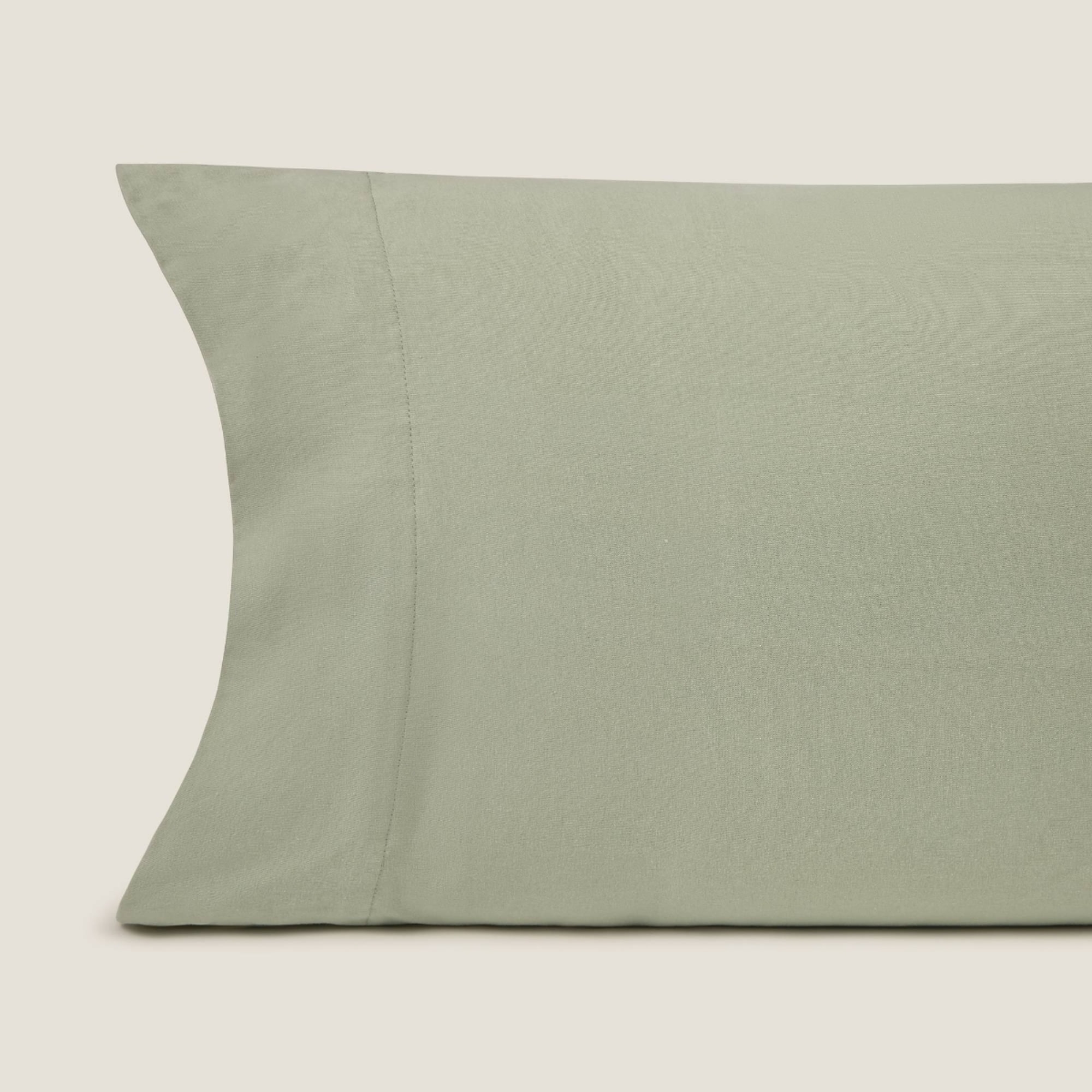 Funda de almohada punto de algodón Puntib color verde hiedra Punto de algodón