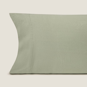 Funda de almohada punto de algodón Puntib color verde hiedra Punto de algodón