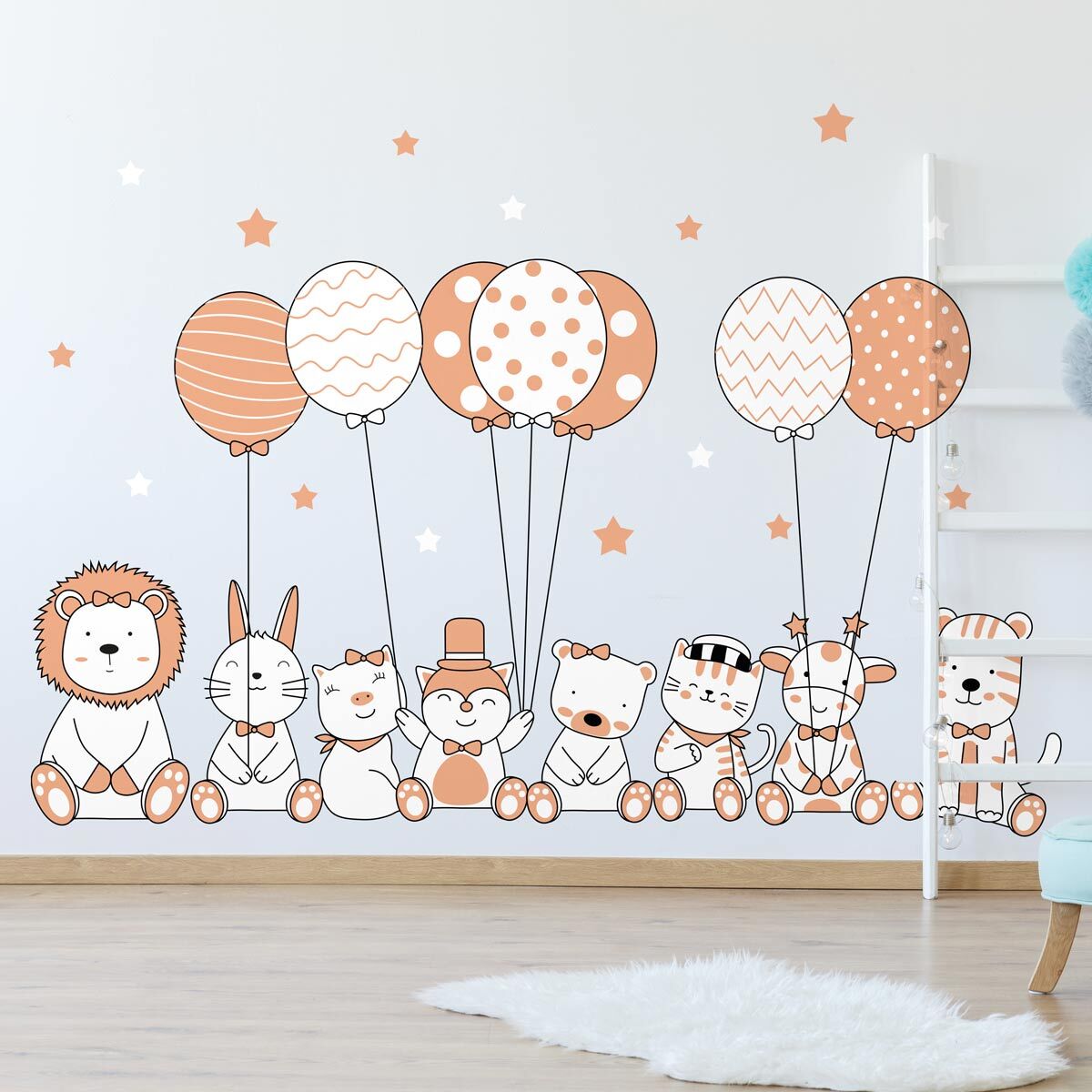 Stickers muraux | Sticker Mural Autocollant - ANIMAUX ACROBATES ET LES BALLONS FANTASTIQUES - Stickers adhésifs