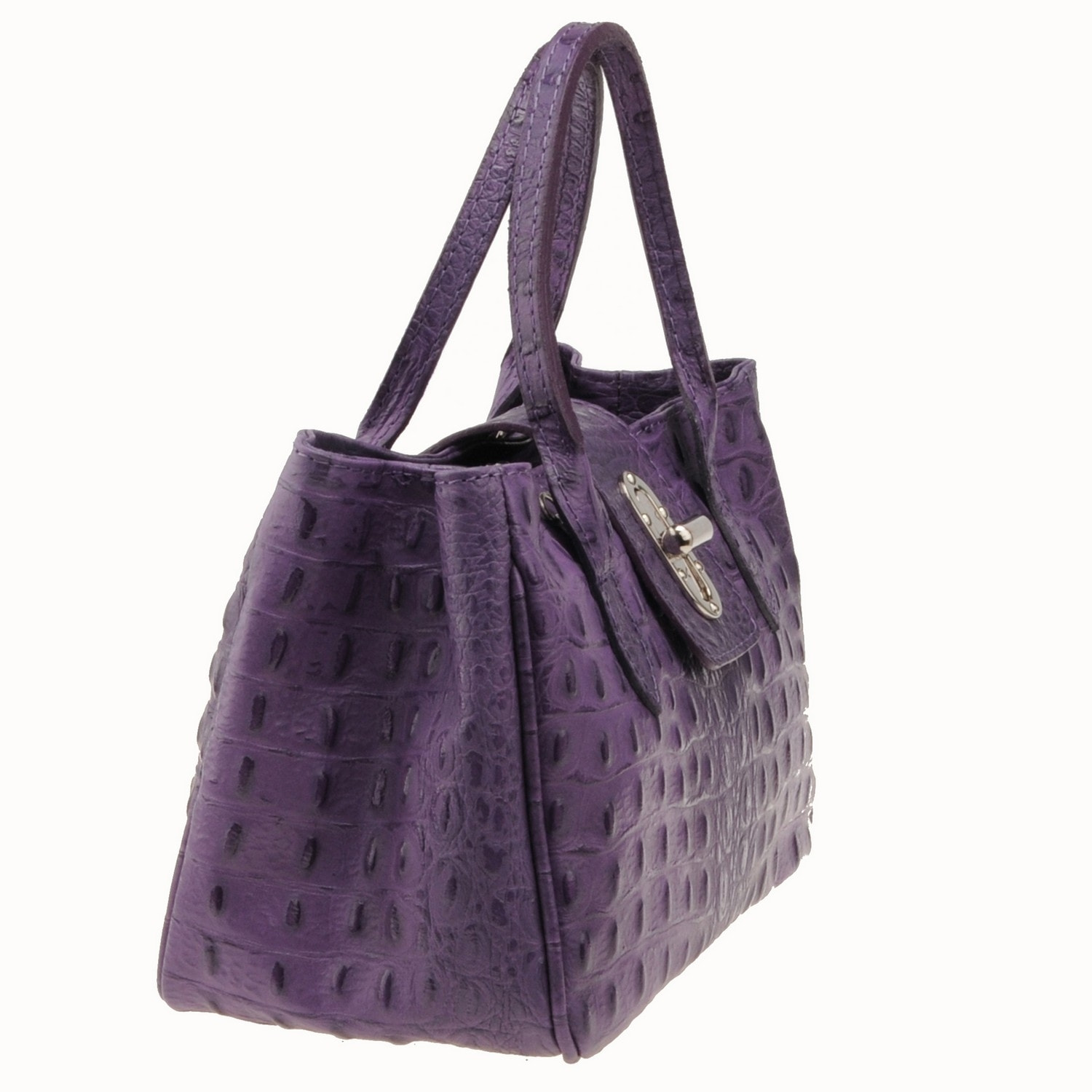 Borse Donna colore Viola-in pelle Made in Italy 17x26x12 cmcm