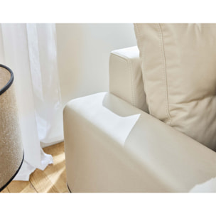 Astoria - canapé d'angle réversible 4 places - convertible avec coffre - en simili - Beige