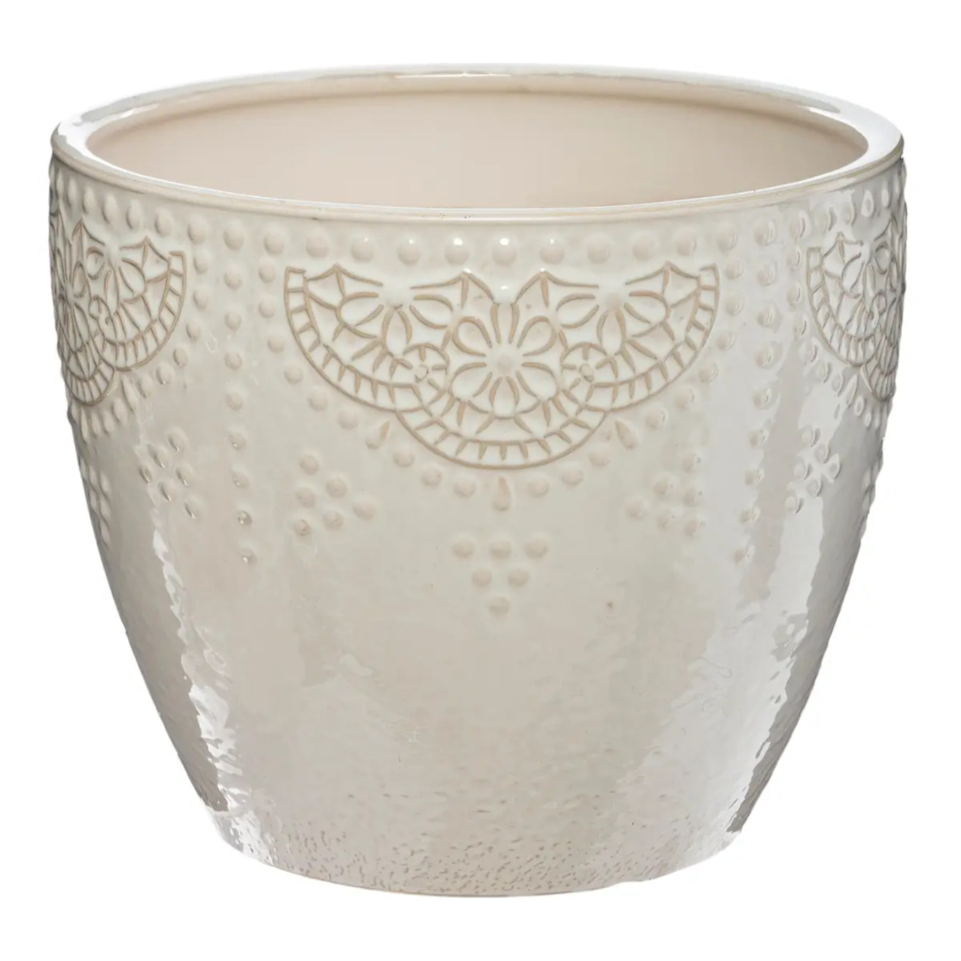 Set de 3 pots "Bijoux" blanc D20/25/30cm