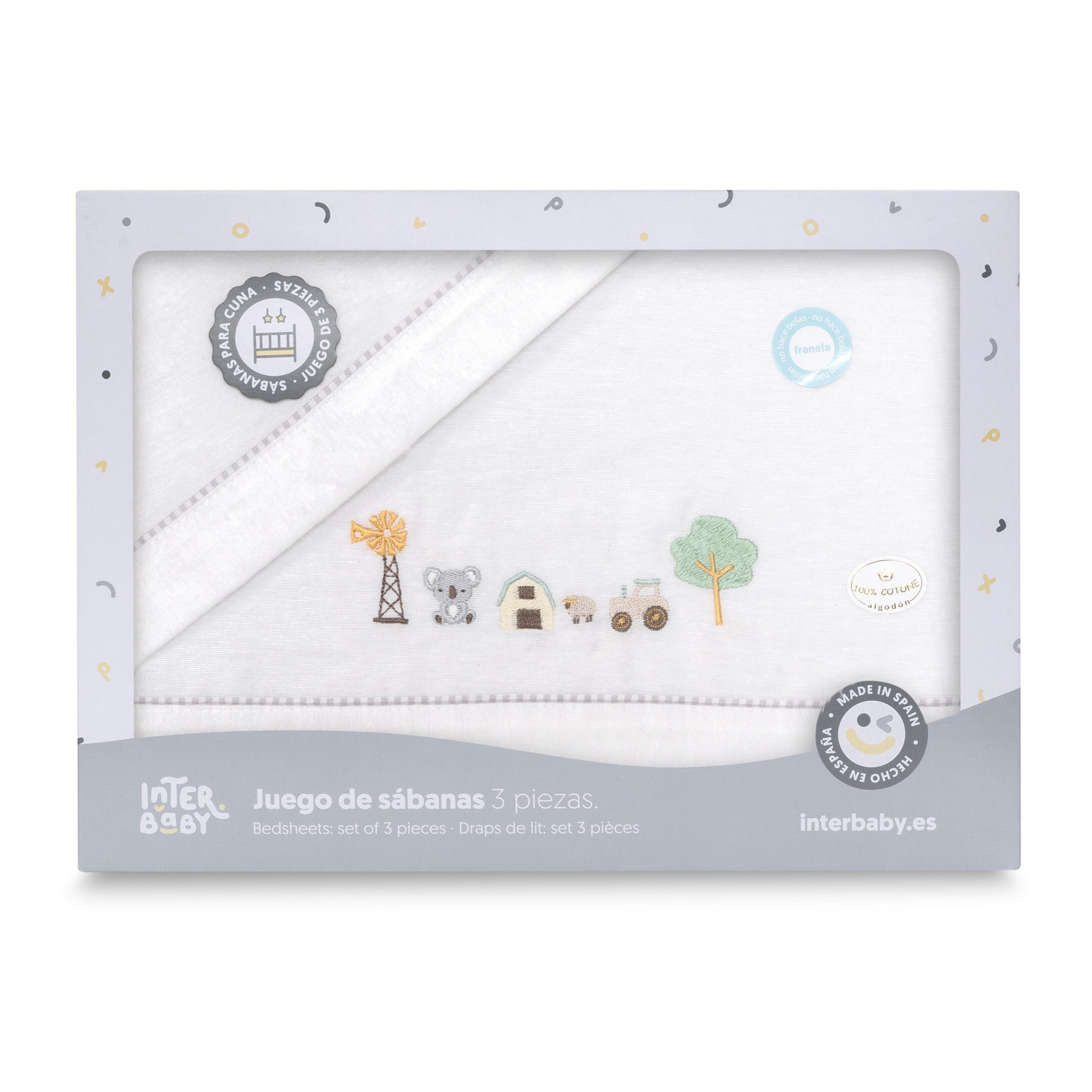 Triptico Coche Franela Granja Koala Bco/Verde