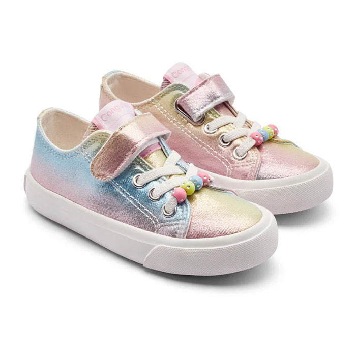 Zapatillas Bajas Niños Velcro Estampado Cuentas Multicolor