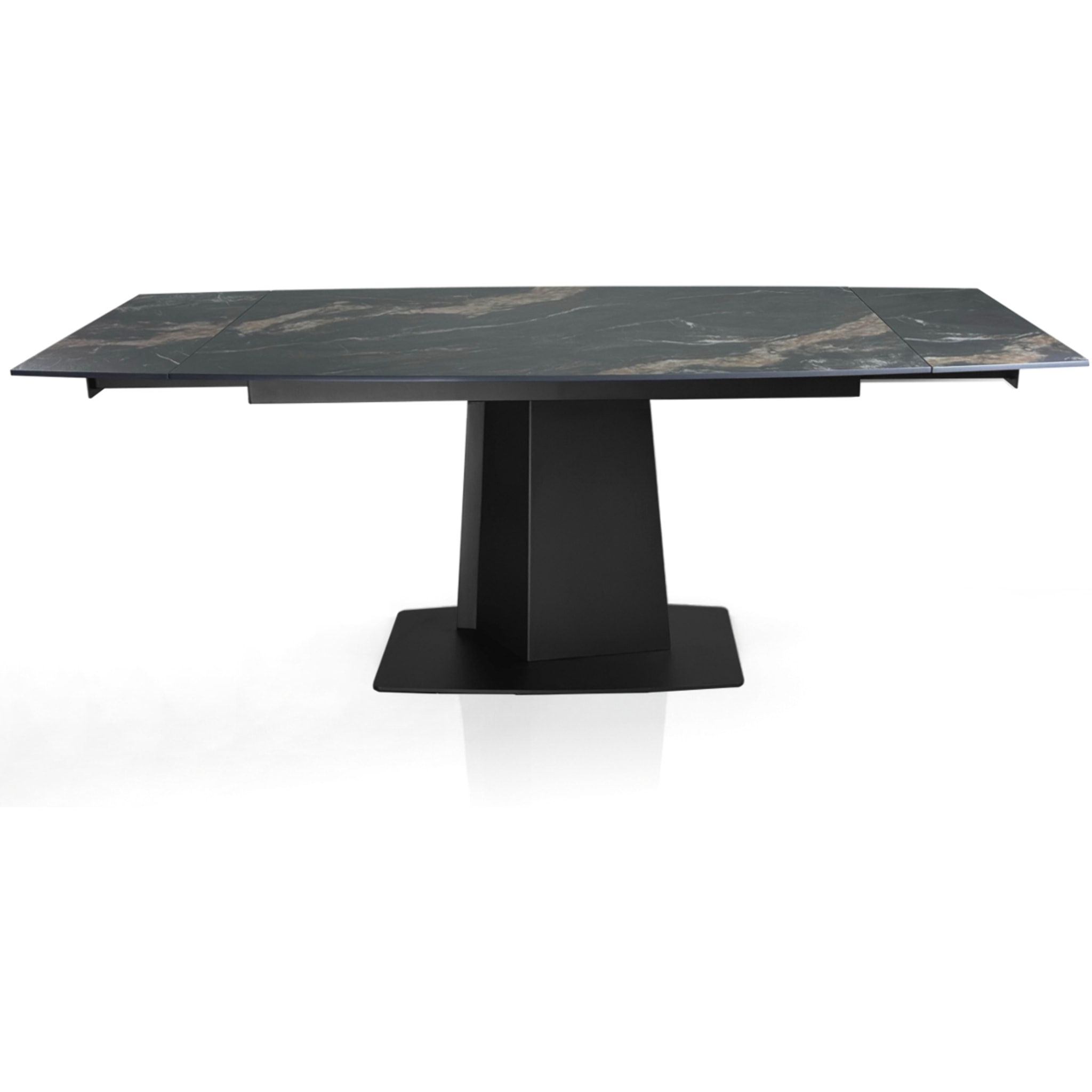 Table à manger extensible Tomasucci SAFIR, en céramique effet marbre noir, 140/170/200 × 89 × 77 cm