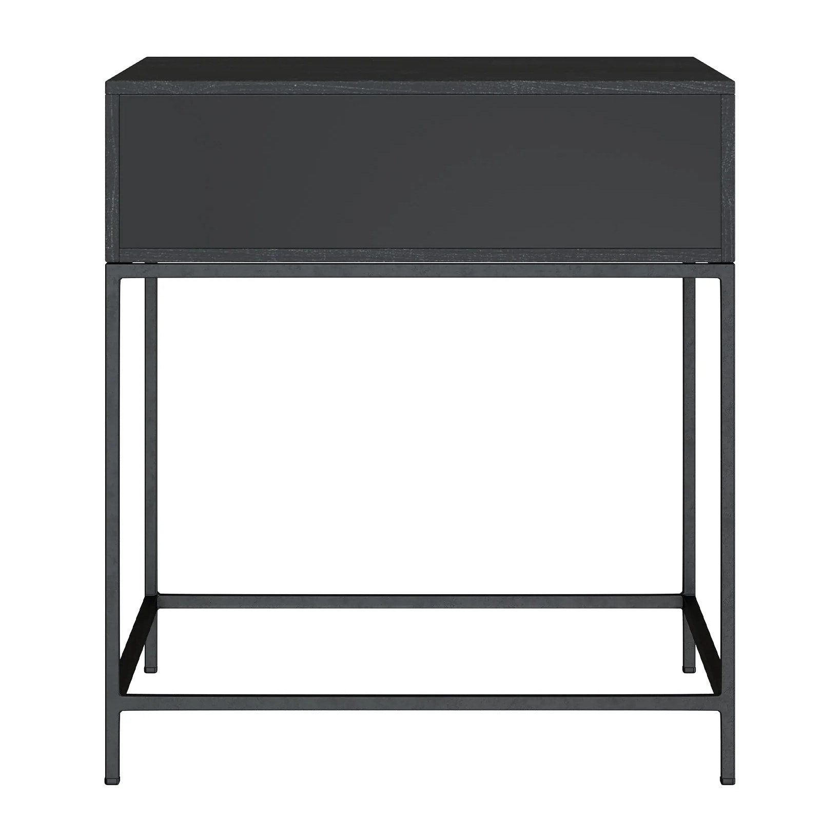 Table de chevet 1 tiroir en bois d'acacia et métal noir - Jakson