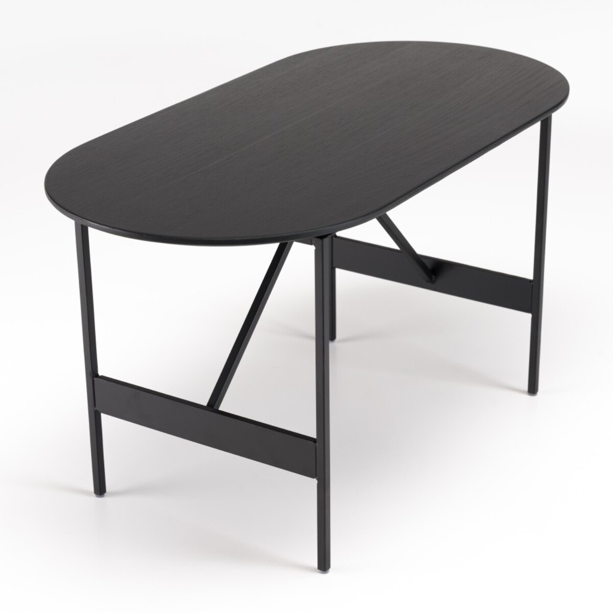 DALY - Table basse ovale noire 70x35cm piètement métal