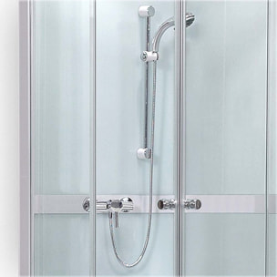 Project 90x90 cm cabine de douche carrée en verre avec receveur et profilés, blanc (4000693)